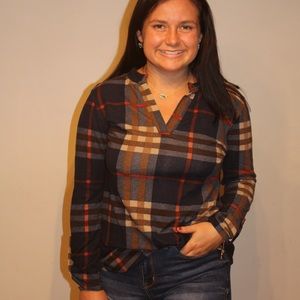 Plaid dressy top